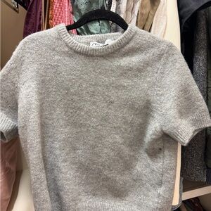 Zara Gray Short Sleeve Sweater